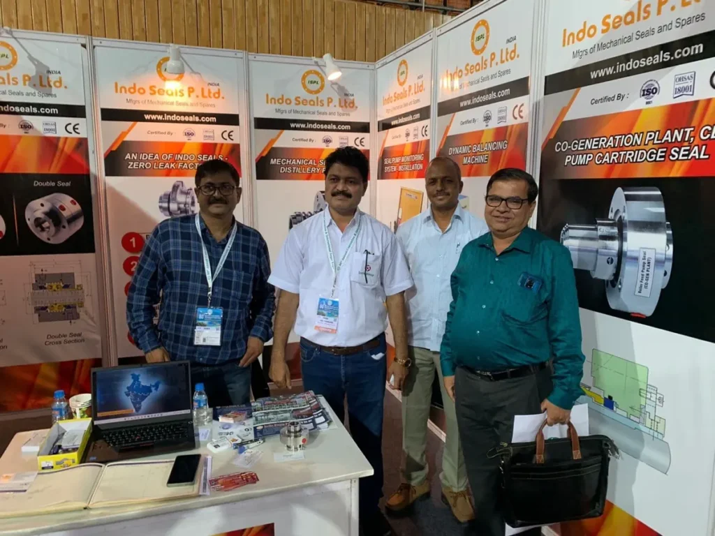 Indo Seals team members with visitors at the stall in Goa